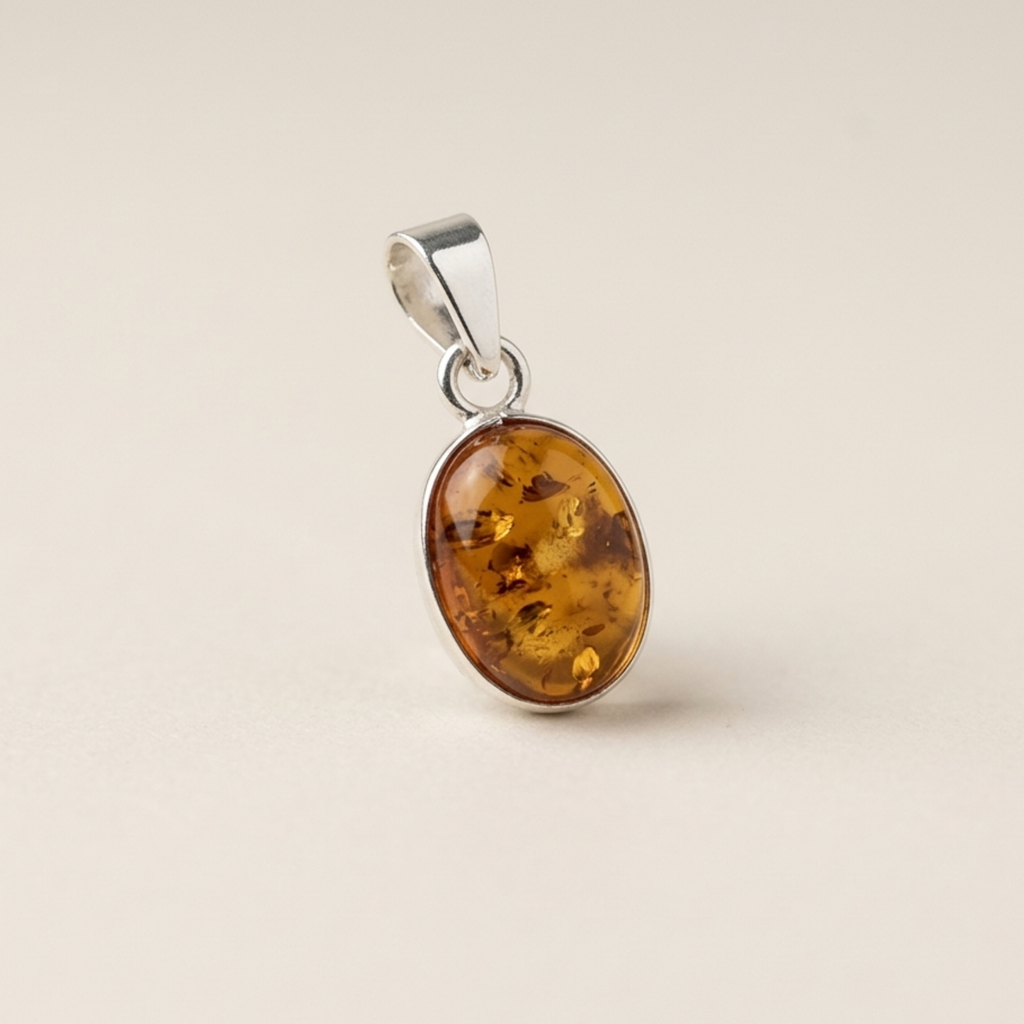 Pendente in ambra dominicana in argento sterling – Gemma naturale caraibica