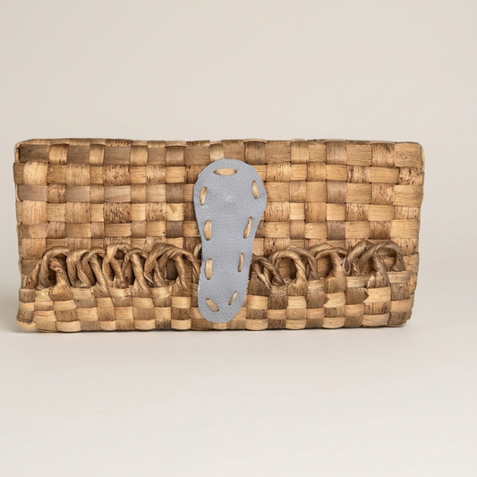 Borsa a tracolla in fibra di lila naturale