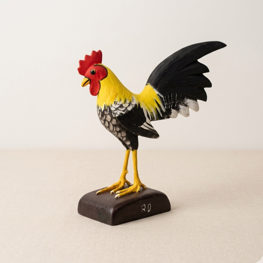 Figurine d'oiseau dominicain faite à la main