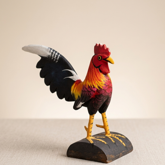 Figurine d'oiseau dominicain faite à la main