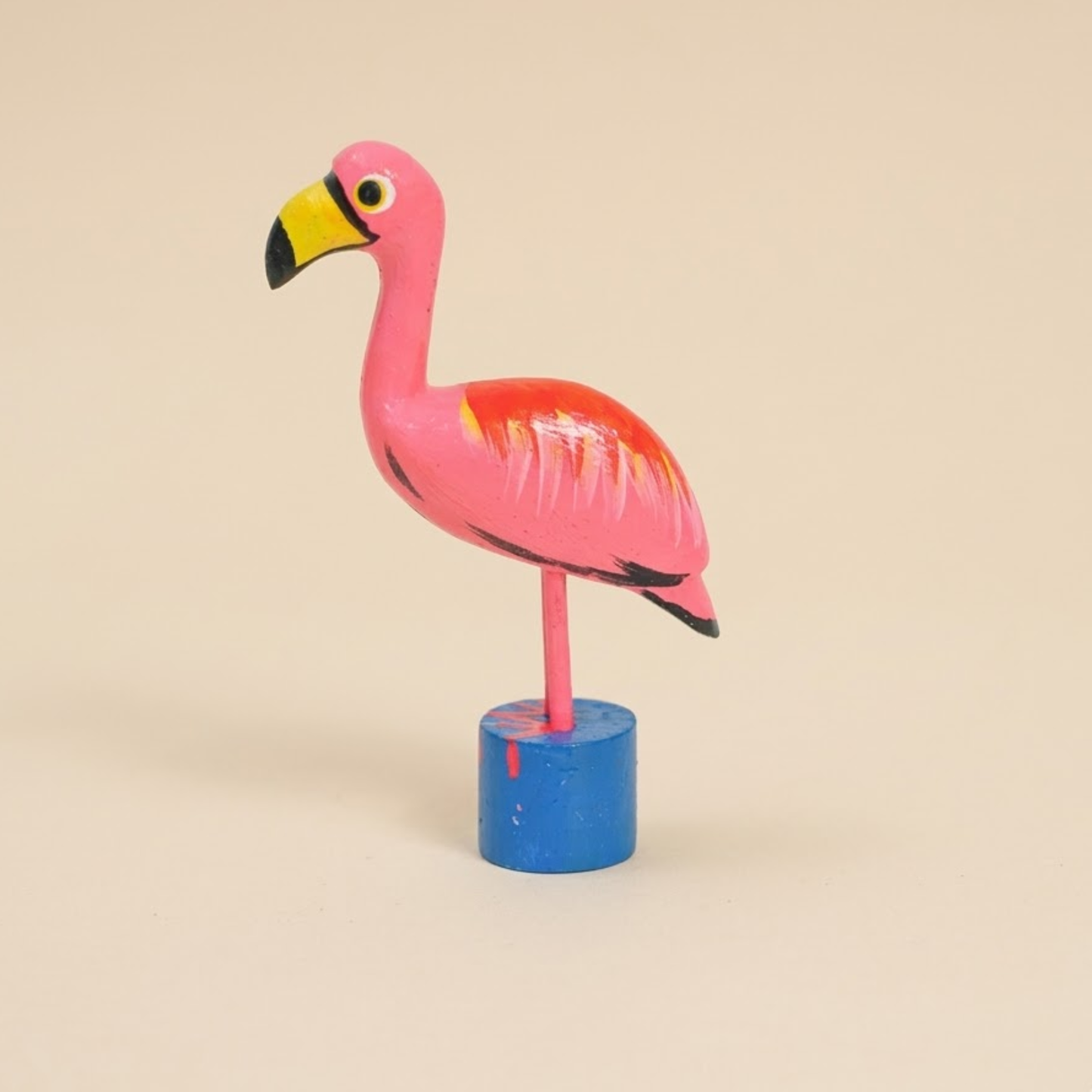 Figurine en bois Flamant rose