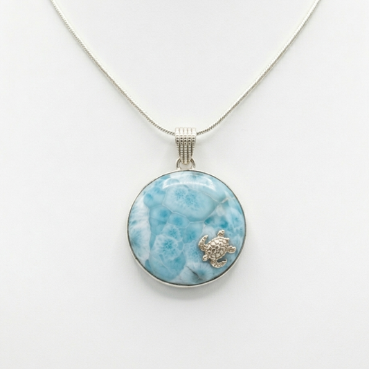 Pendente marino minimal in larimar