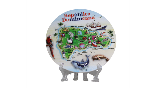 Dominican Map Decorative Plate