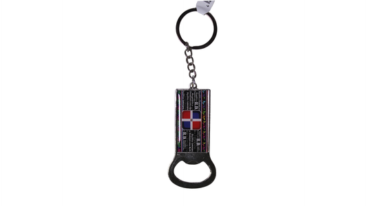 Porte-clés décapsuleur drapeau dominicain